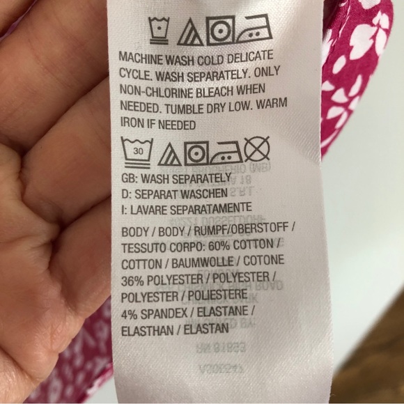 Denim & Co. Printed Button Front Shirt in Magenta Floral, Size M - Picture 13 of 13